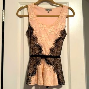 Lace peplum top